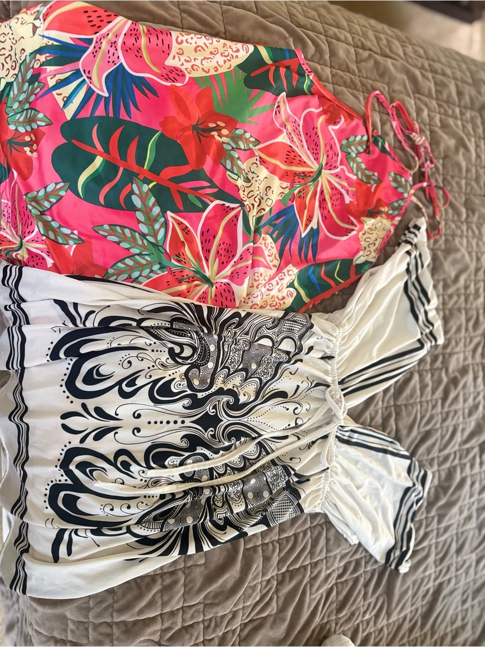 Women's Pink Floral Halter Top - Bright Tropical Print